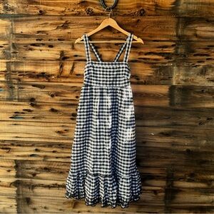 J. CREW | Black & White Gingham Checkered Plaid Maxi Dress 10